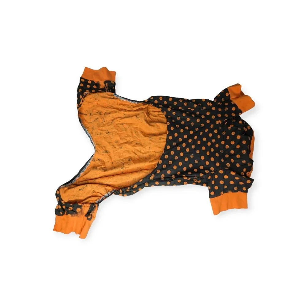 Dog Black & Orange Halloween Pajamas Size Large